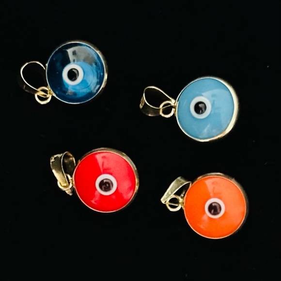 14 Carat Gold Evil Eye Pendant (Price for 1 piece, without chain) - Picture 3 of 11